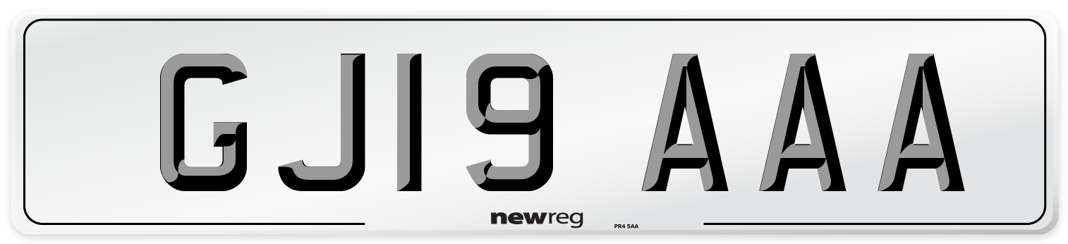 GJ19 AAA Number Plate from New Reg